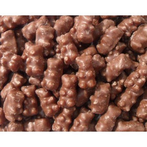 Open image in slideshow, Gummy bears that are covered in milk chocolate
